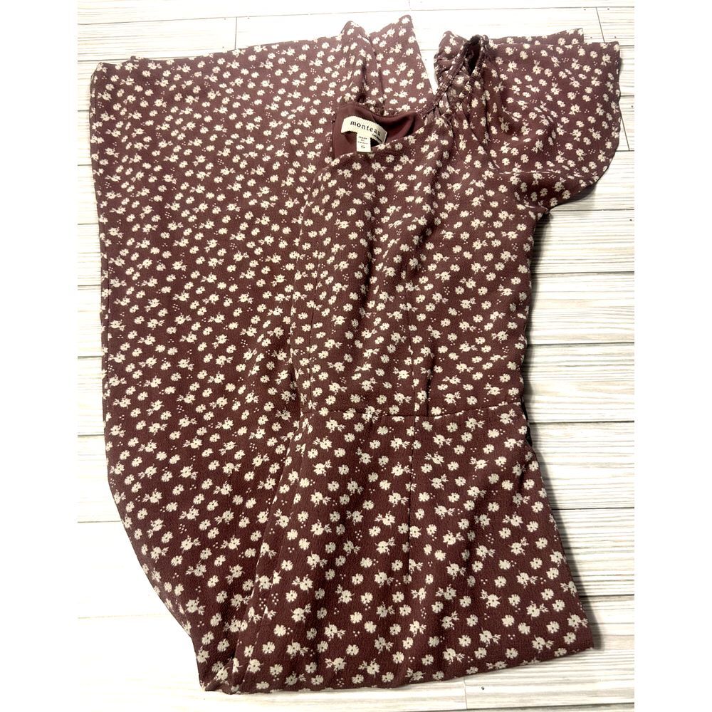 Monteau Floral Romper Jump Suit Mauve Purple Size Small